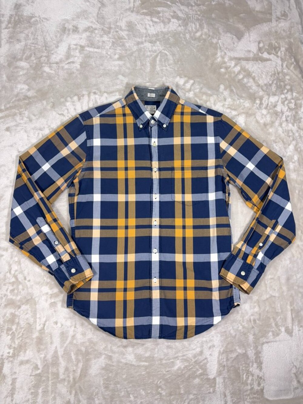 J.Crew Men's Button Down Shirt Long Sleeve Cotton Slim Plaid - Size Medium